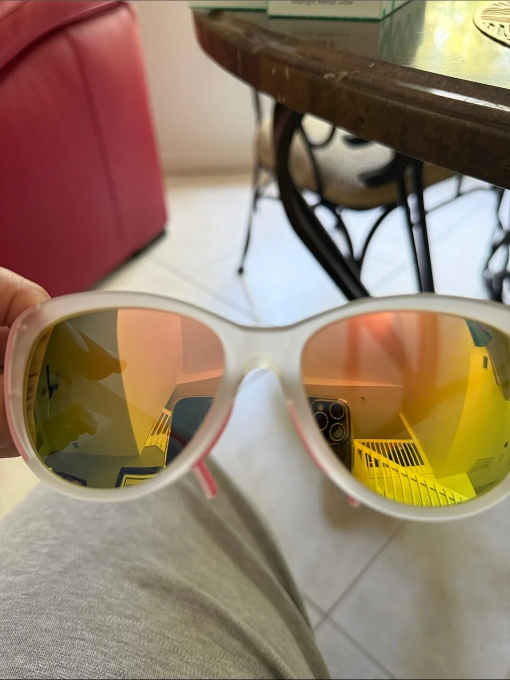 Goodr Opaque Matte White with Pink Accents Cat-Eye Sunglasses